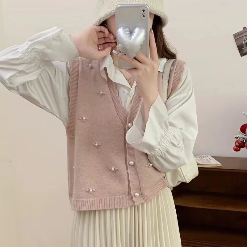 Winter Clothing Trends For Women - Pink Knit Vests For Women Casual