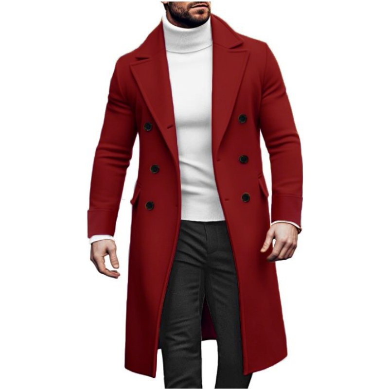 Men Long Double-breasted Coat  - đánh giá và giá Winter Clothing Types