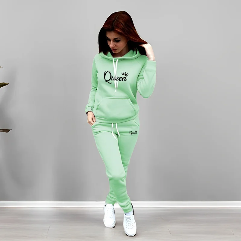 Womens Tracksuit Queen Letter  - đánh giá và giá Winter Clothing