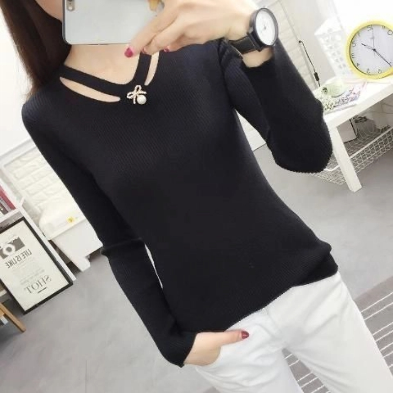 V Neck Knitting Slim Simplicit - đánh giá và giá Winter Clothing Trends For Women