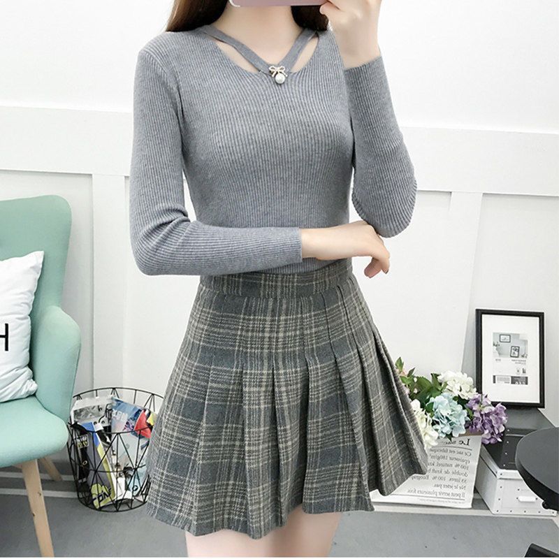 V Neck Knitting Slim Simplicit - đánh giá và giá Winter Clothing Trends For Women