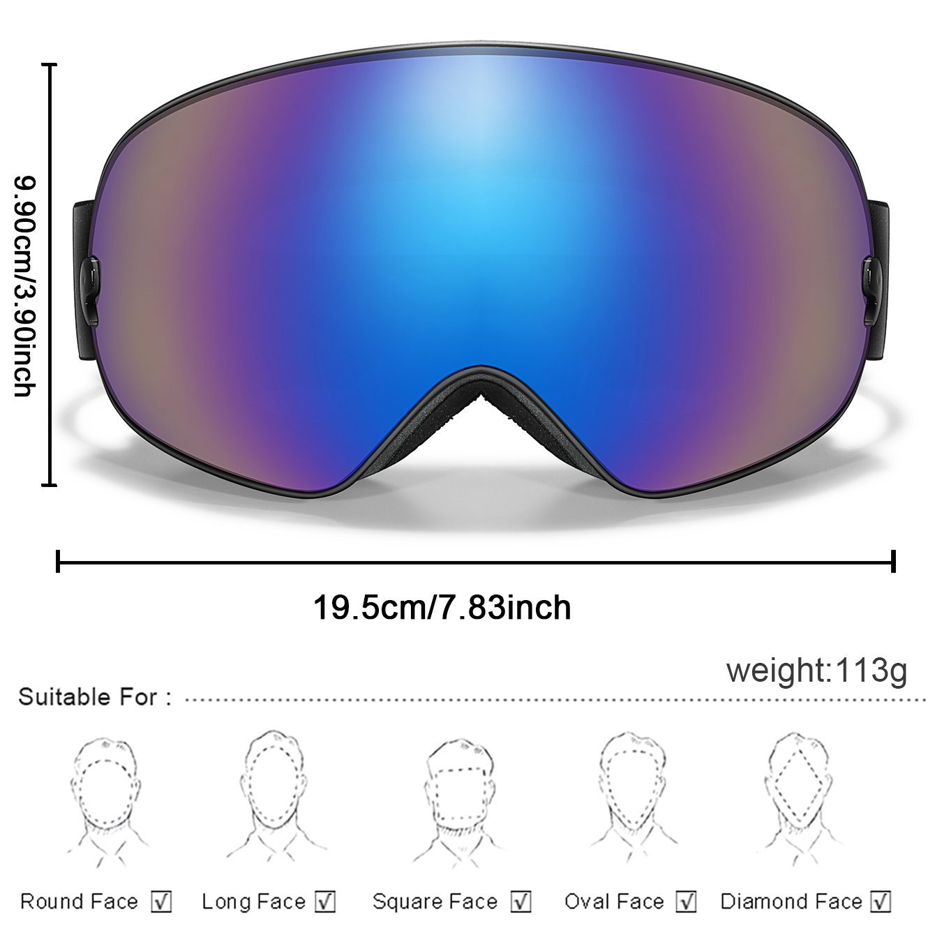 Lens Anti-Fog Ski Goggles for  - đánh giá và giá Snow Goggle Uv
