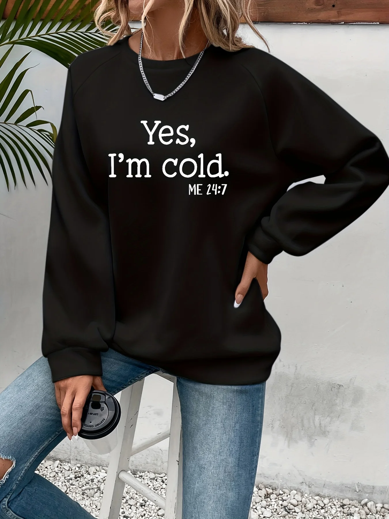 Yes I'm Cold Letter Printed Sw - đánh giá và giá Winter Clothing Trends For Women