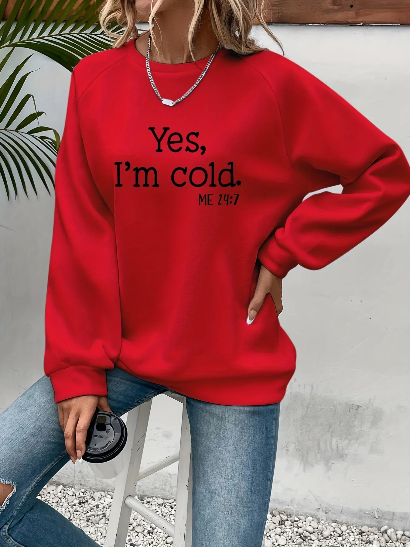 Yes I'm Cold Letter Printed Sw - đánh giá và giá Winter Clothing Trends For Women