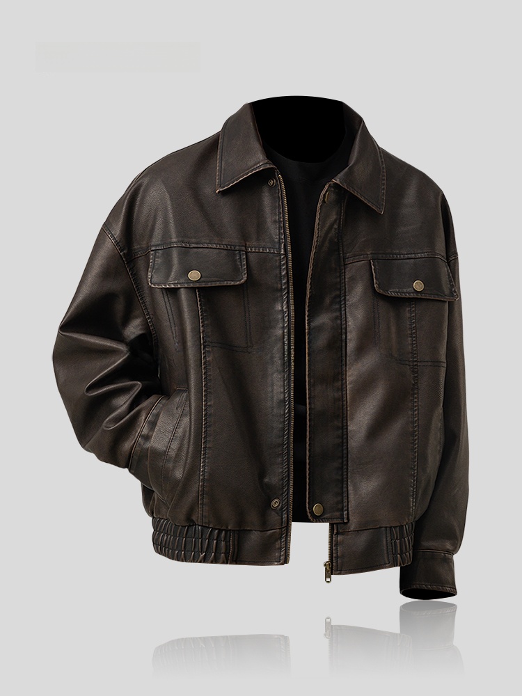 Trendy Loose Men's Leather Jac - đánh giá và giá Winter Sun Clothing